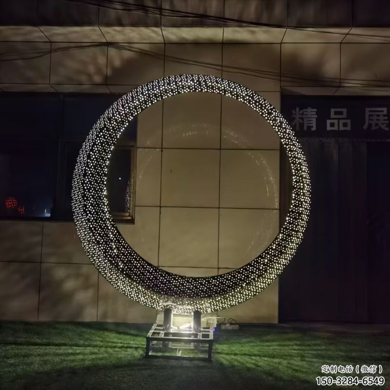 圓環(huán)雕塑供應(yīng)，城區(qū)小品，燈光圓環(huán)雕塑制造商