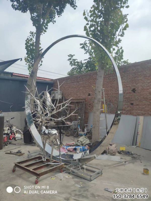 圓環雕塑優選，城市裝飾，展示不銹鋼圓環雕塑定做