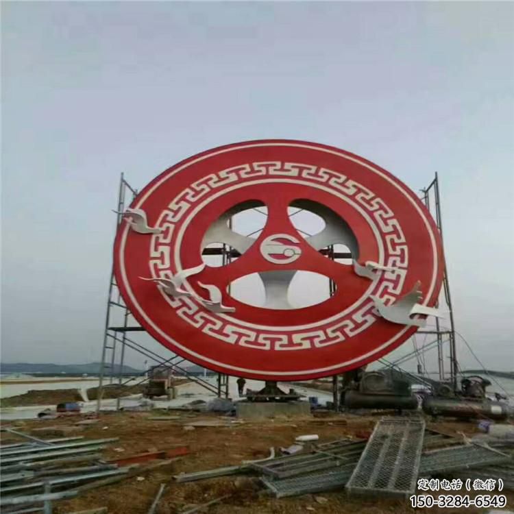 圓環(huán)雕塑點(diǎn)擊，景觀雕塑，別墅烤漆圓環(huán)雕塑供求