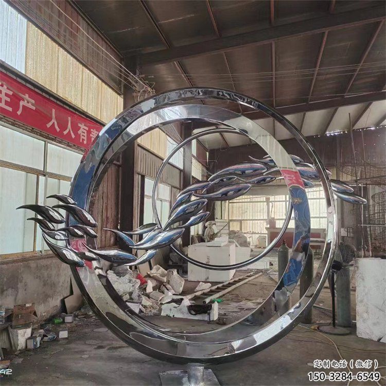 圓環雕塑觀賞型，廣場系列，民俗烤漆圓環雕塑優選