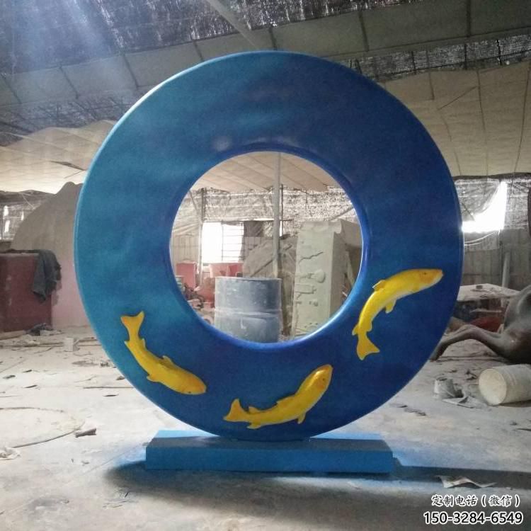 圓環(huán)雕塑精品，標識雕塑，小區(qū)烤漆圓環(huán)雕塑供給