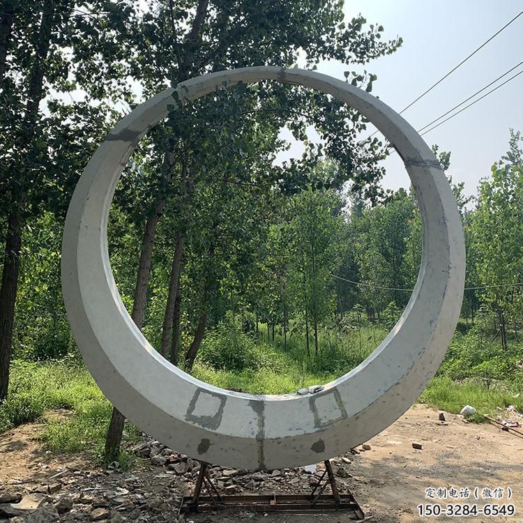 圓環(huán)雕塑優(yōu)價，村標(biāo)概念，烤漆圓環(huán)雕塑精品