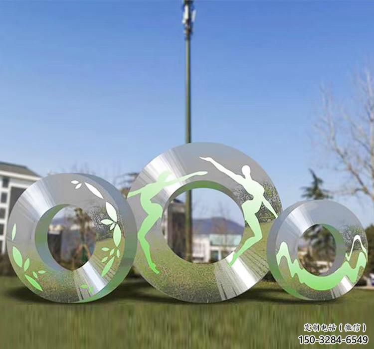 圓環雕塑預定，小區擺件，烤漆圓環雕塑廠家精品