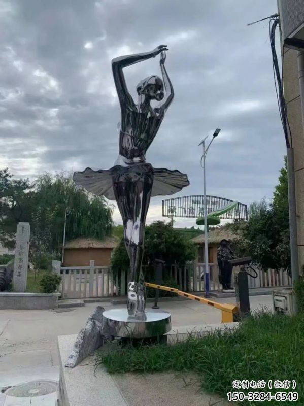 鏡面舞者雕塑專供，現代雕塑，景觀圓環舞者雕塑供應