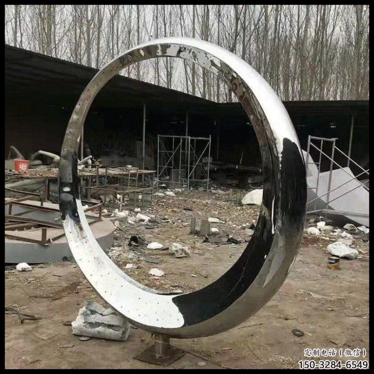 室內(nèi)月亮雕塑，拉絲景觀雕塑，抽象效果