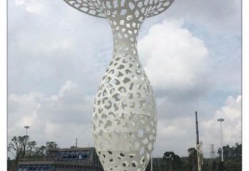 花瓶雕塑制作，城市裝飾，不銹鋼鏤空花瓶雕塑標準
