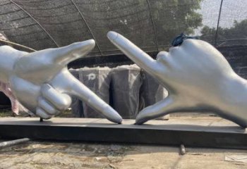 剪刀手雕塑供求，美陳雕塑，不銹鋼剪刀手雕塑制造