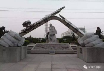 手握鋼筆雕塑，標識雕塑，不銹鋼手握鋼筆雕塑廠家