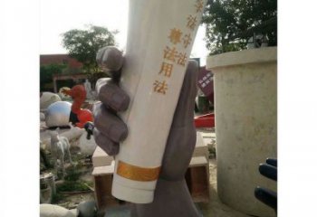 手卷雕塑異型廠家，城市裝飾，玻璃鋼手卷雕塑定做