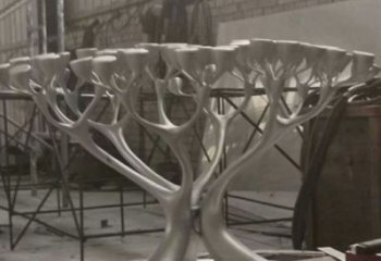 燈光樹雕塑點(diǎn)擊，地標(biāo)擺件，金屬燈光蘑菇樹雕塑承接