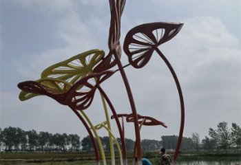 芭蕉葉雕塑常用，景觀概念，不銹鋼芭蕉葉雕塑生產