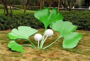 銀杏葉雕塑精選，美陳雕塑，不銹鋼銀杏葉雕塑訂做