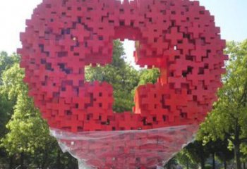 愛心雕塑通用，花園小品，廣場不銹鋼愛心雕塑優價