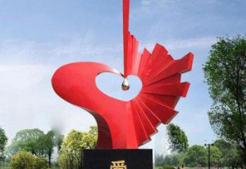 愛心雕塑制造商，城市雕塑，不銹鋼愛心雕塑觀賞型