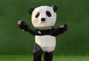 金屬熊貓雕塑制作廠家，城市裝飾，卡通熊貓雕塑標準