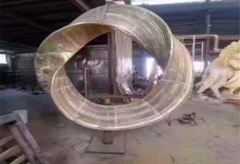 雙環雕塑供需，標識雕塑，不銹鋼雙環雕塑制造商
