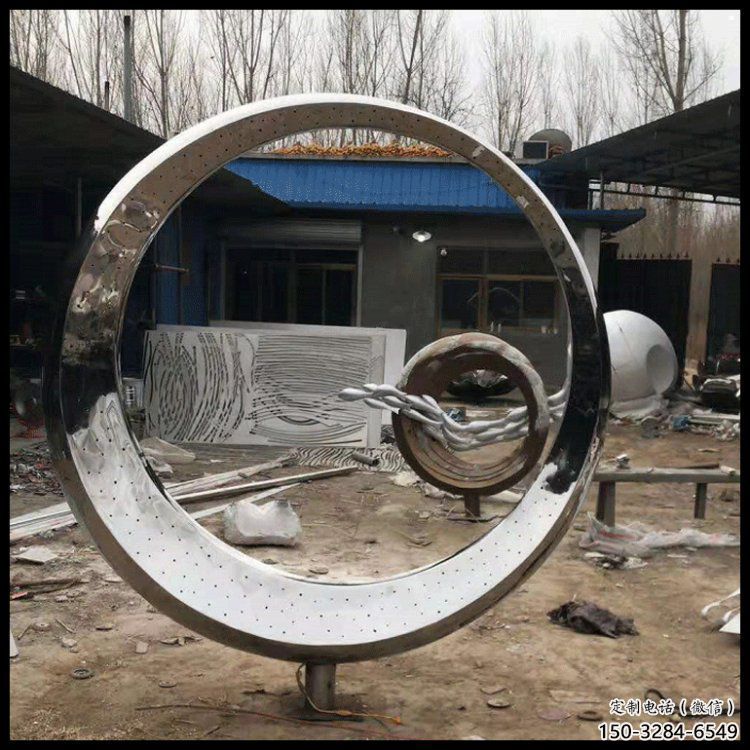 月牙雕塑定價，街頭雕塑，烤漆鏤空月牙雕塑定價