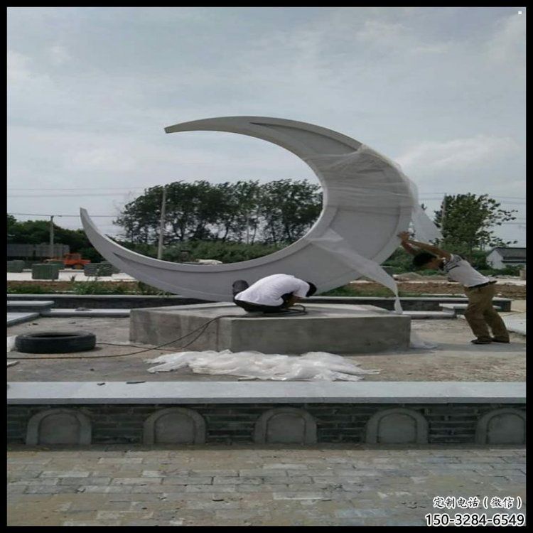 月亮雕塑精品，白鋼構件，不銹鋼月亮雕塑供求