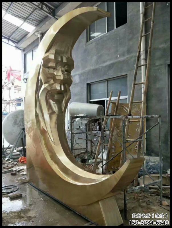 月神雕塑精選，街頭藝術，不銹鋼月神雕塑承接