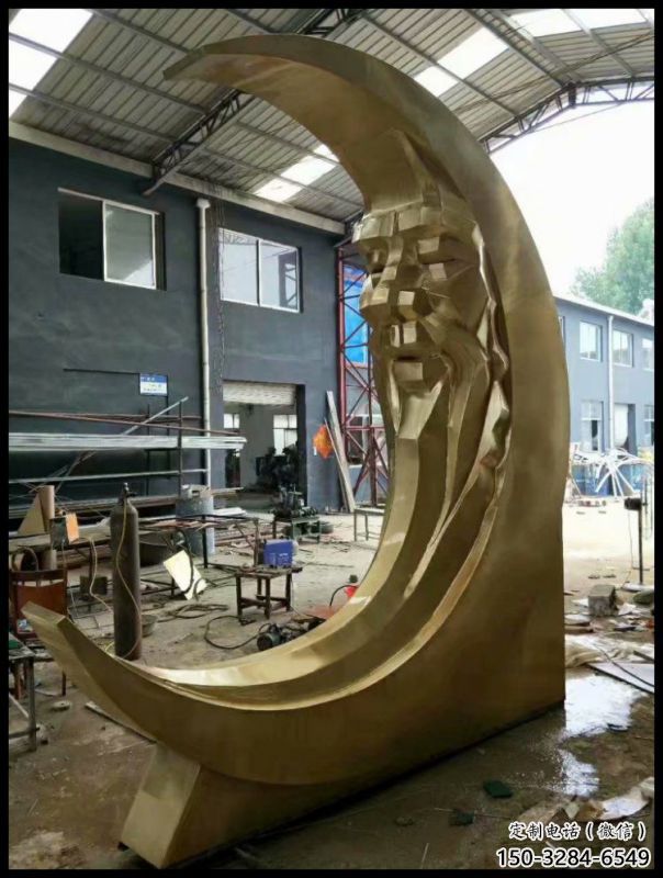 月神雕塑制造商，酒店擺件，不銹鋼月神雕塑定制