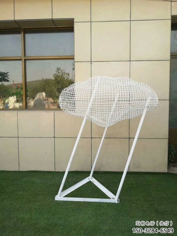 庭院云朵雕塑，鍍金歐式雕塑，網格形式