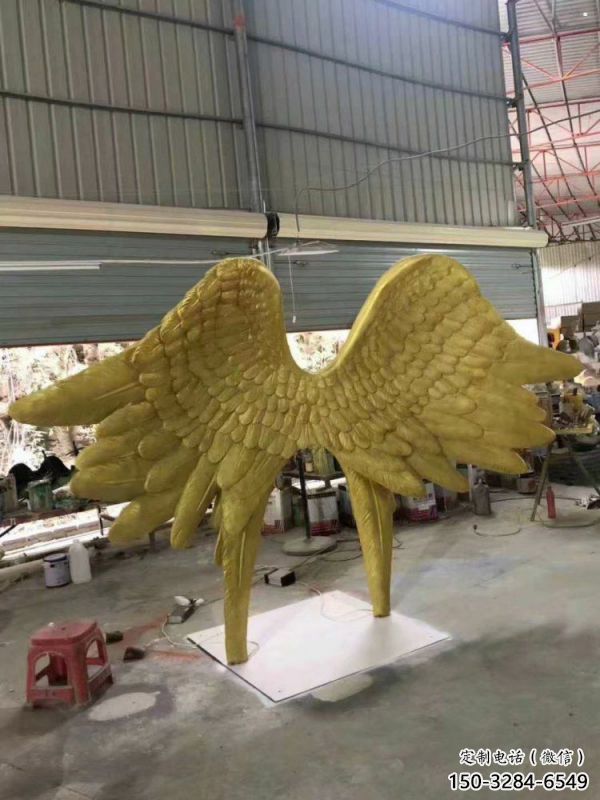 翅膀雕塑，鏤空景觀雕塑，抽象效果