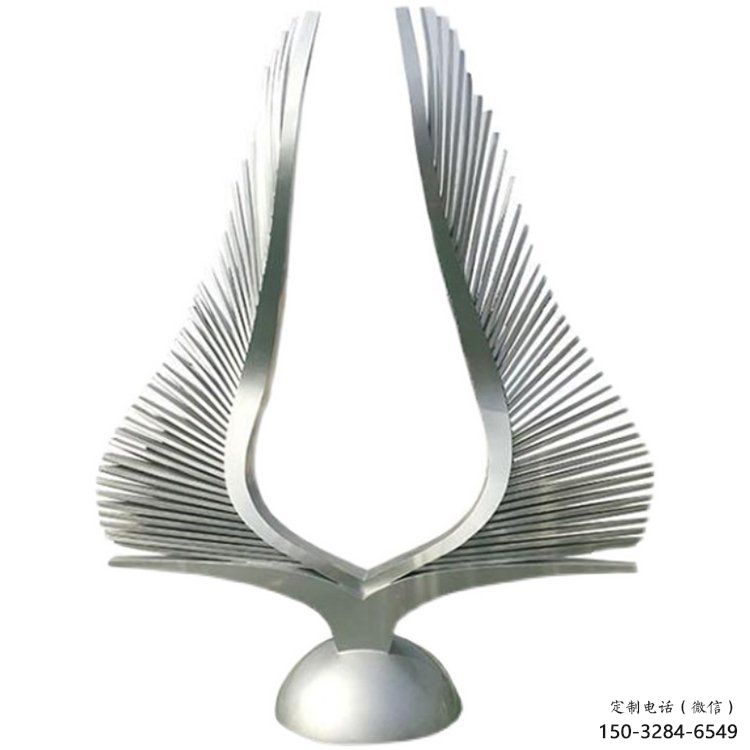 翅膀雕塑，鏤空景觀雕塑，西方擺件