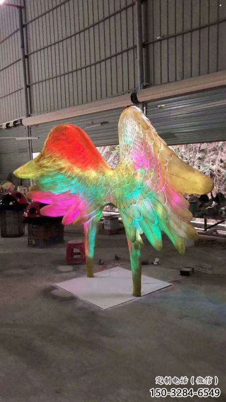 建筑鳥翅雕塑精選，露天雕塑，不銹鋼鳥翅雕塑訂做