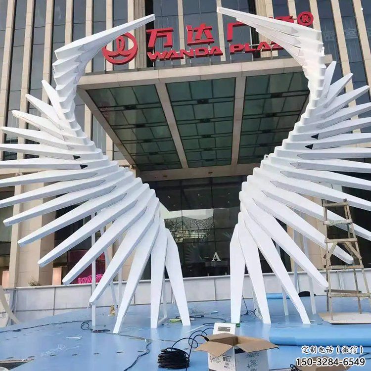 天使之翼雕塑標準，彩鋼制作，景觀翅膀雕塑優價