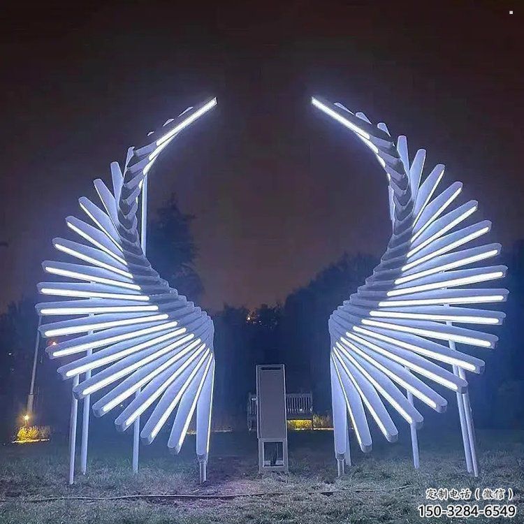 天使之翼雕塑提供，美陳雕塑，不銹鋼羽翼雕塑承接