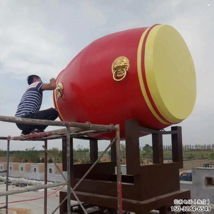 紀念鑼鼓雕塑生產，廣場雕塑，不銹鋼鑼鼓雕塑展品