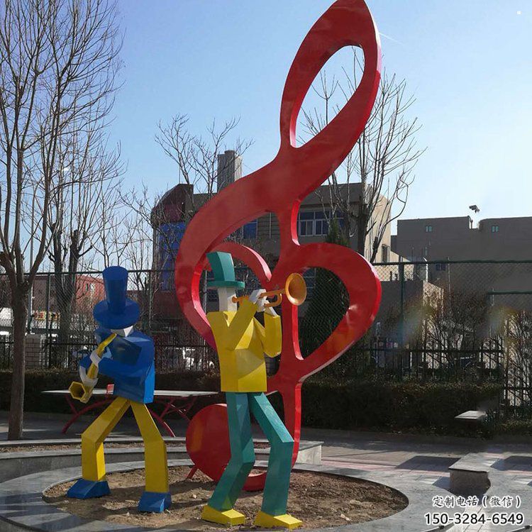 音樂符號雕塑預定，校園雕塑，花園音樂雕塑承接