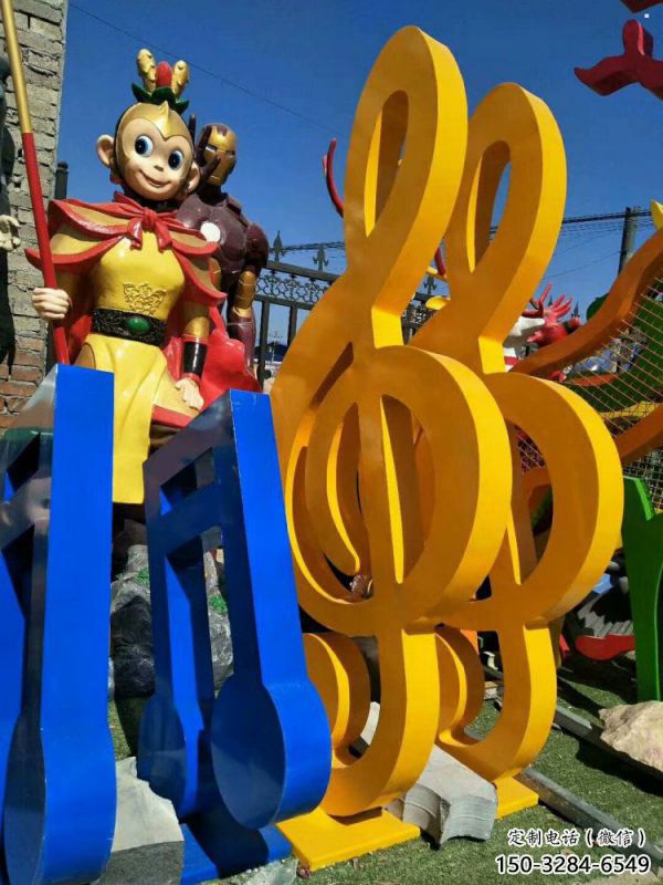 音樂符號雕塑制作選用，景區(qū)案例，烤漆彩繪雕塑制造商