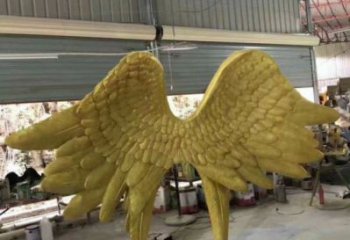 翅膀雕塑，鏤空景觀雕塑，抽象效果