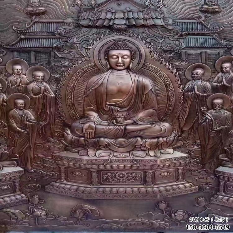 鍛銅浮雕常用，寺廟景觀，黃銅佛像浮雕生產商