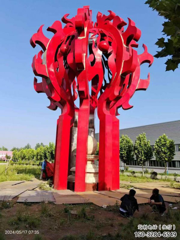 嘉峪關(guān)火球雕塑，精神堡壘火球雕塑落地展示