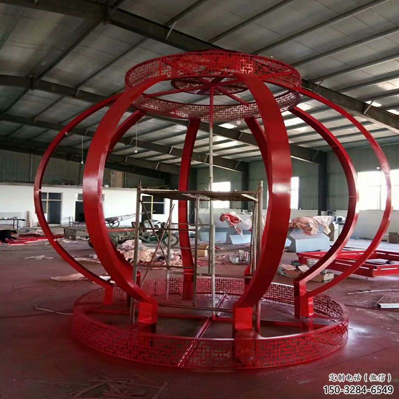 江門景觀燈籠雕塑優選，陸地擺件，園林不銹鋼燈籠雕塑供應