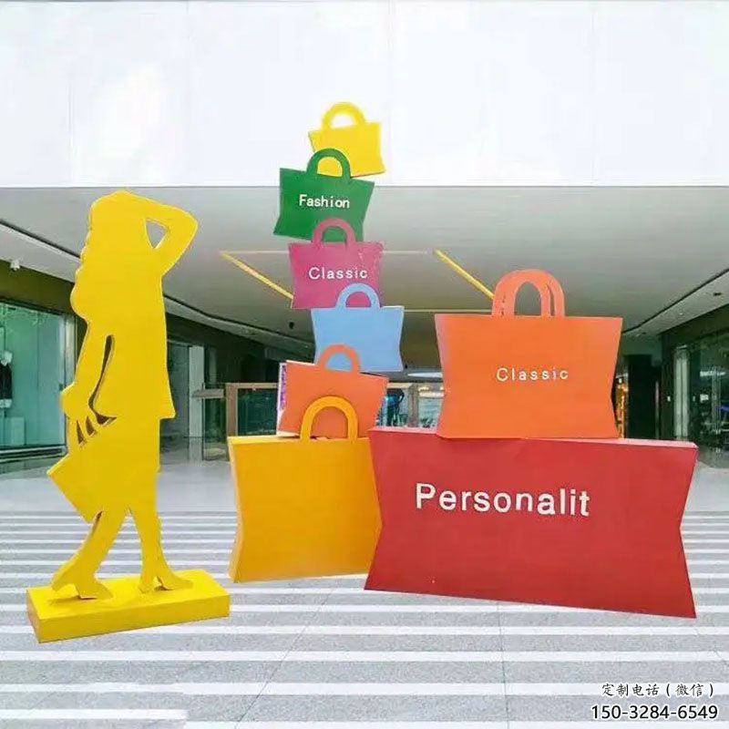 深圳購物人雕塑選定，景觀雕塑，不銹鋼購物人雕塑生產(chǎn)商