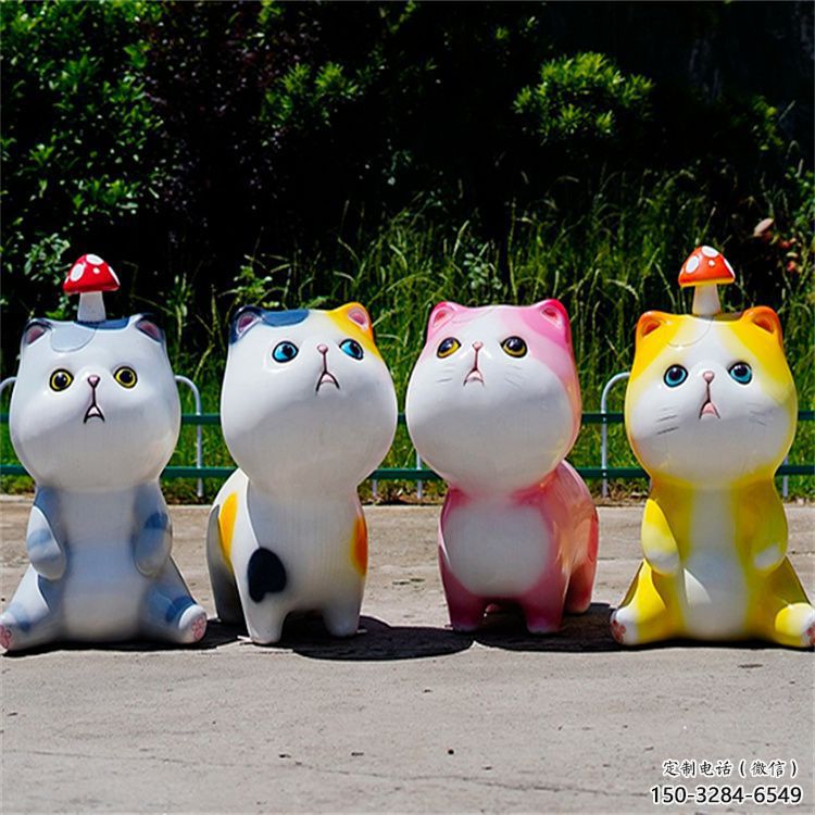 防城港房地產(chǎn)貓咪雕塑，仿古動漫雕塑，公園動物制造