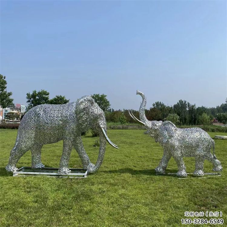 梧州鏤空大象雕塑制造商，動物擺件，透雕大象雕塑定制