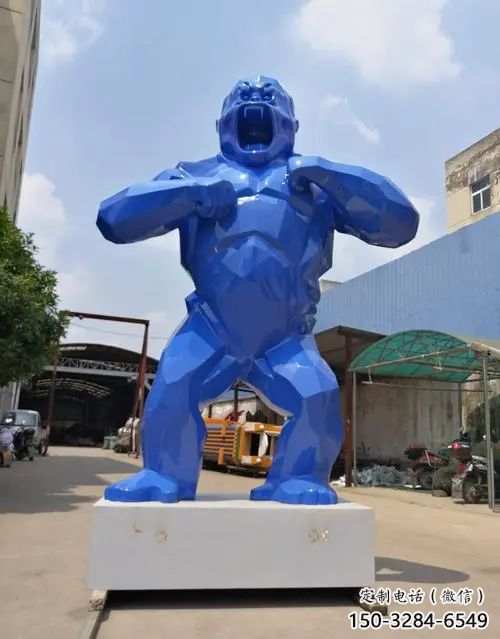 賀州彩繪黑猩猩雕塑