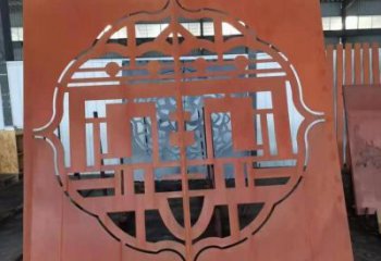 池州鏤空景墻雕塑，耐候鋼鏤空工藝設計