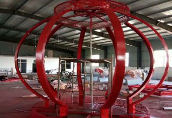 天水景觀燈籠雕塑優(yōu)選，陸地擺件，園林不銹鋼燈籠雕塑供應