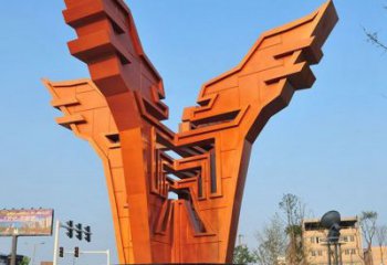 城市精神堡壘雕塑，抽象建筑元素，廣場景觀雕塑小品