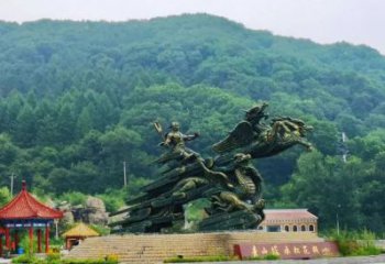 玉林夸父逐日雕塑，鑄銅神話人物雕塑