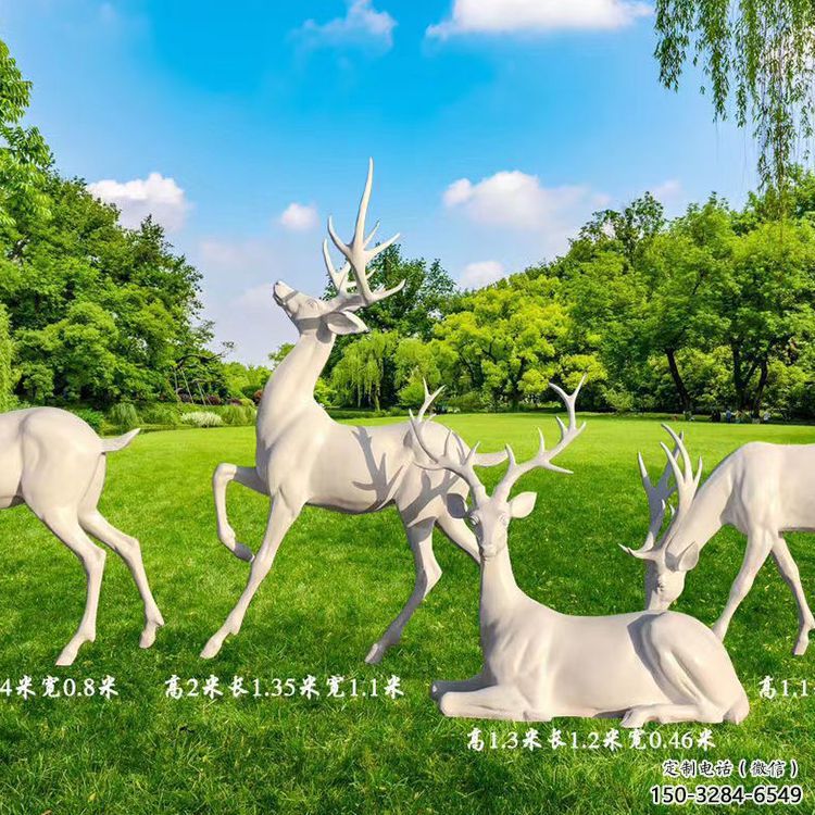 衡水梅花鹿雕塑定價，景觀概念，玻璃鋼梅花鹿雕塑預定