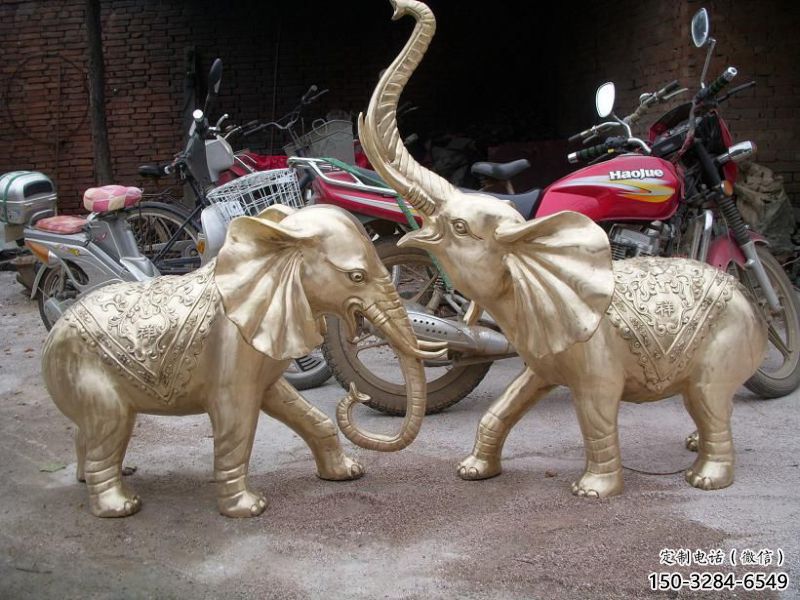 牡丹江大象雕塑制造商，小區擺件，銅大象雕塑提供