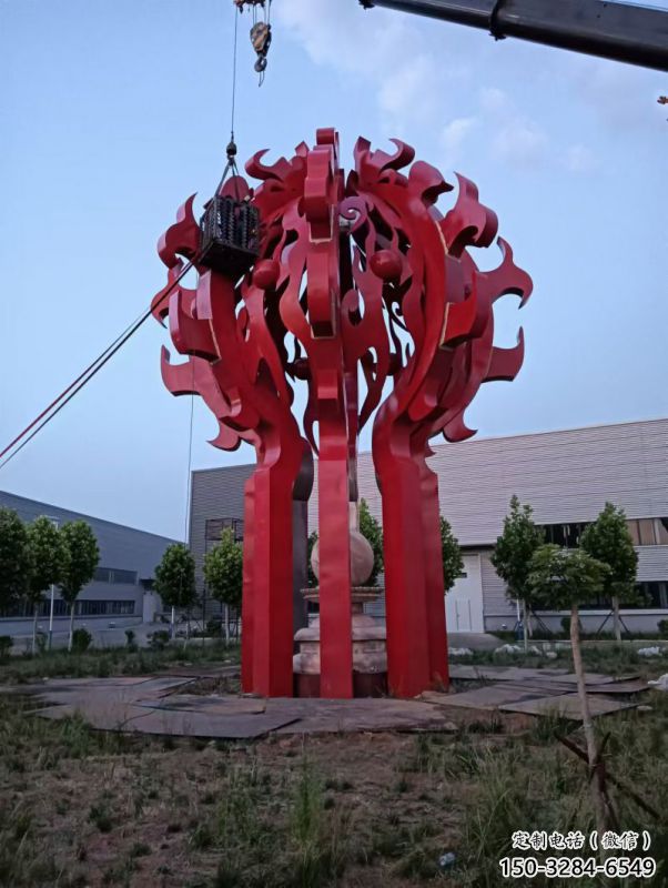 長春火球雕塑，精神堡壘火球雕塑落地展示