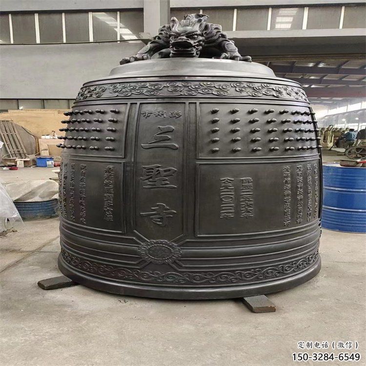 宿遷三圣寺銅鐘雕塑-鑄銅鐘雕塑-平直形結構