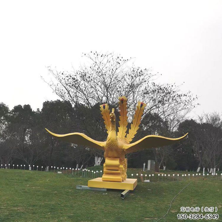 玄武鳳凰雕塑選用，美陳雕塑，鑄銅鳳凰雕塑工藝廠家